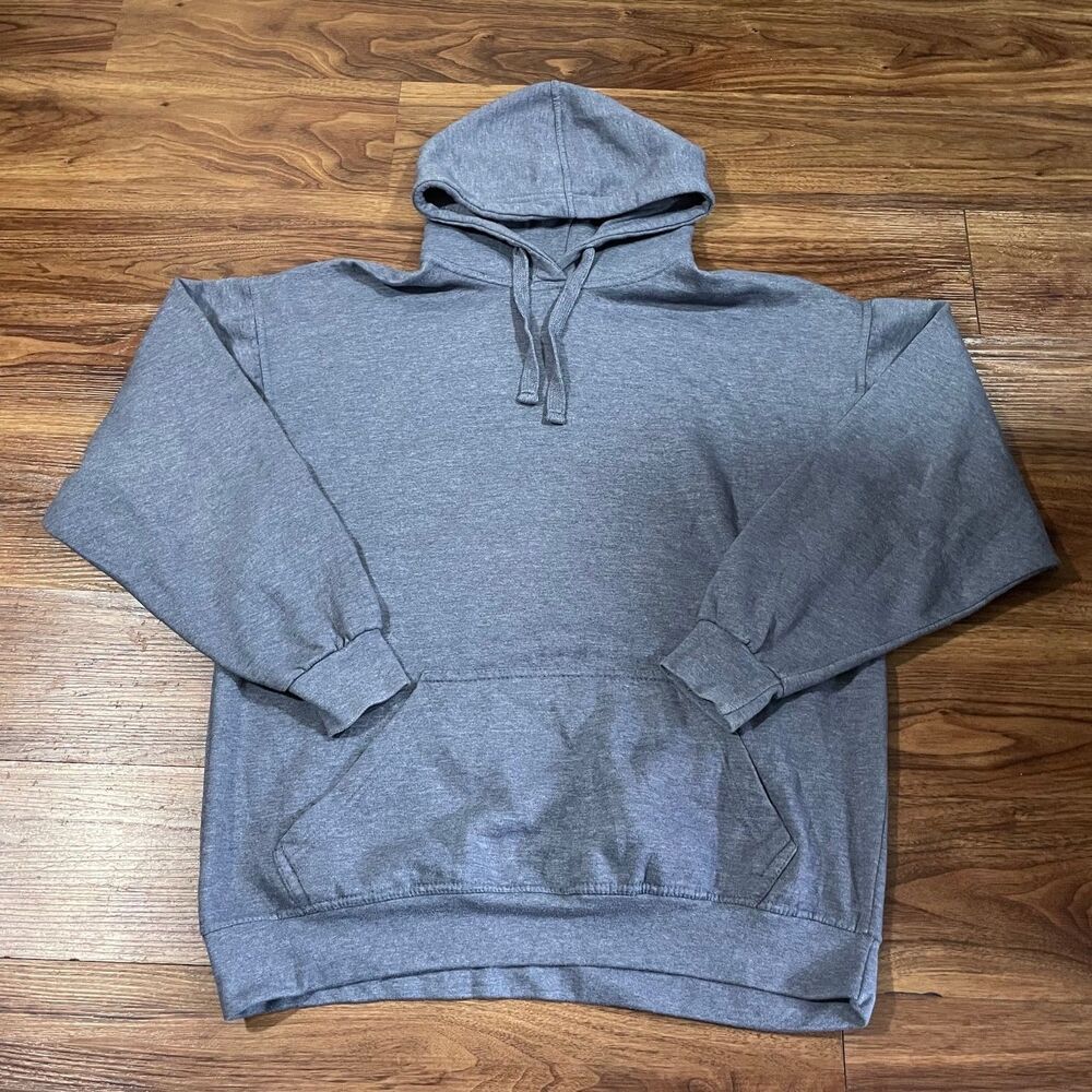 Jon Lauren Apparel Gray Hoodie Graphic Print Drawstring Cotton Sweater Mens XL